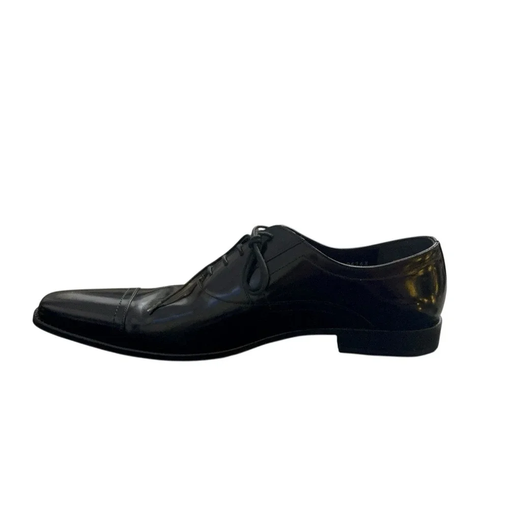 Dolce &‎ Gabbana Black Leather Oxford Cap Toe Shoes Made in Italy Size 10